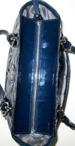 Coach Cobalt Blue Patent Leather Embossed Signature Gallery Tote Bag 