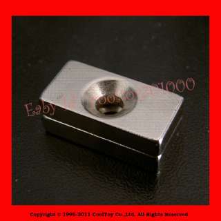 20 Neodymium Block Countersunk Ring Magnets 20x10x4mm  