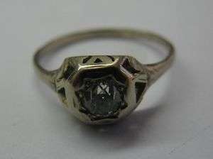 Fine Vintage Old Mine Cut Diamond Solitaire Ring .45CT  
