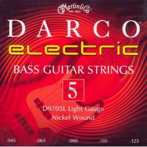  Darco D9705L Nickel Plated Bass Guitar Strings, Light 