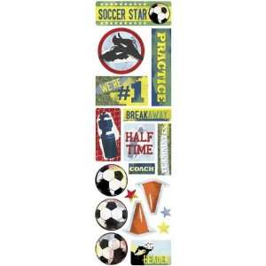  Soccer Soccer Star 2 1/2 x 10 Clearly Stickers Sports 