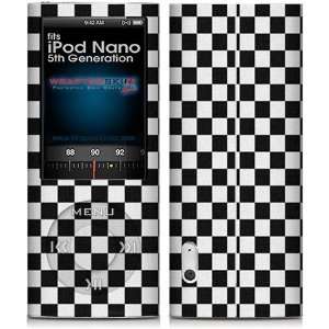 iPod Nano 5G Skin Checkered Canvas Black and White Skin and Screen 