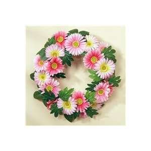  Pink & White Gerbera Daisy Wreath