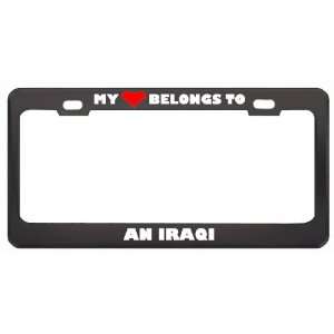 My Heart Belongs To An Iraqi Country Flag Nationality Metal License 