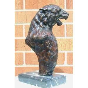   Galleries SRB81897 Tigers Head on Marble Bronze