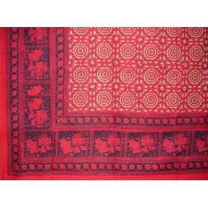  Mansingh Block Print Tapestry Bedspread Red Twin