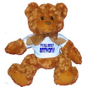  Its All About Anthony Plush Teddy Bear with BLUE T Shirt 