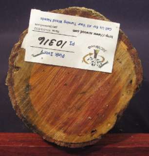 EXOTIC PINK IVORY Wood Turning Log Blank Lathe 5 1/2 x 5 1/4  