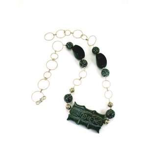   Kind , Designer Jewelry , Semi Precious Stone, Jade and Onyx Necklace