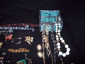 GOLD TONE MIXED JEWELRY,RING,EARRING,PINS, NECKEACES, BRACLETS,SCARF 