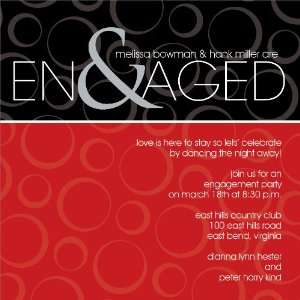  Ampersand Engaged Berry Black Engagement Party Invitations 