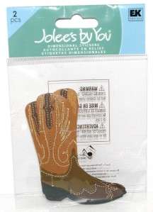 Jollees By You Western Cowboy Boots 3D Stickers  
