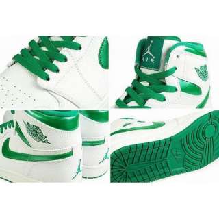 NIKE AIR JORDAN 1 RETRO HIGH Mens White Sea Green Basketball Shoes 