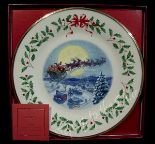   Annual Holiday Christmas Plate 2002 Santas Ride with Box & COA  