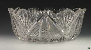 1890s HUGE AMERICAN BRILLIANT CUT GLASS SERVING BOWL  
