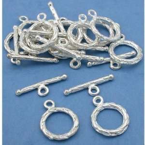  Bali Toggle Clasps Silver Plated Jewelry 16mm Approx 12 