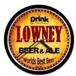  LOWNEY beer and ale cerveza wall clock 