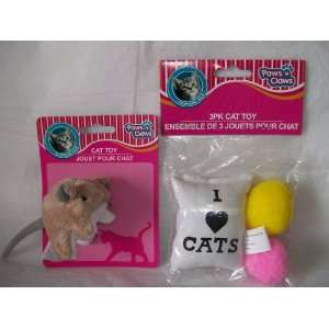  Cat Toys ( 3 Pack Cat Toy + Mouse Jingle Plush Cat Toy ) Plush Cat 