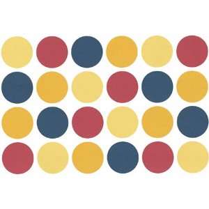  Lots of Dots Navy, Red and Yellow Wallpaper Border in 