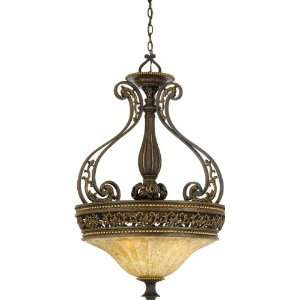 Quoizel LZ2824ML Lorenza 30 Inch 3 Lights Pendant with Fluted Tortoise 