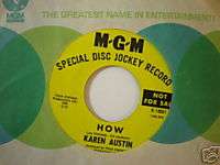 Karen Austin MGM 14067 How and I Hear Voices MINT PROMO  