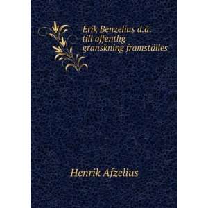   Granskning FramstÃ¤lles (Swedish Edition) Henrik Afzelius Books