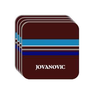 Personal Name Gift   JOVANOVIC Set of 4 Mini Mousepad Coasters (blue 