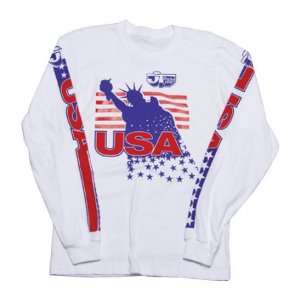 JT Racing USA Liberty Mens Long Sleeve Casual Wear Shirt   White / 2X 