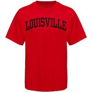  NCAA Louisville Cardinals Vertical Arch T Shirt   Red 