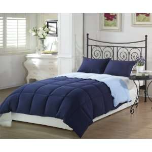   Light Blue Super Soft Goose Down Alternative Reversible Comforter Set