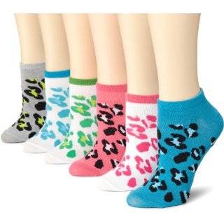 Bell Socks Womens 6 Pack Leopard Brights No Show Socks