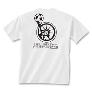  hidden Life, Liberty and Pursuit of Soccer T Shirt (White 