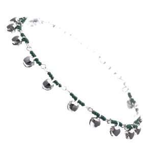  Kamini Silver Green Ankle Chain Jewelry