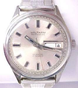 Waltham ~ Vintage Mens Automatic Wristwatch w/ Day & Date Display; 17 
