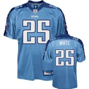 Lendale White Jersey Reebok Authentic Light Blue #25 Tennessee Titans 