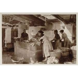  1928 Lavanderas Washerwomen Laundry Barcelona Spain 