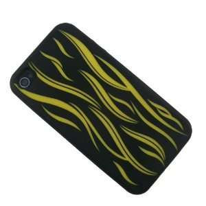   4G EXTRA THICK SILICONE SKIN COVER CASE LASER ENGRAVED YELLOW SPLASH
