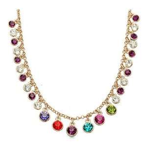   Swarovski Elements Crystal Colored Lariat Necklace 18 CN3348 Jewelry
