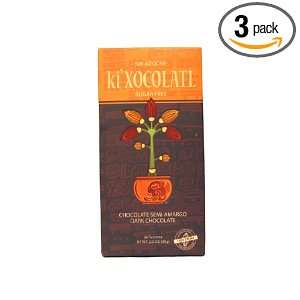 Ki Xocolatl Sugar Free Dark Chocolate, 2.9 Ounce Boxes (Pack of 3 