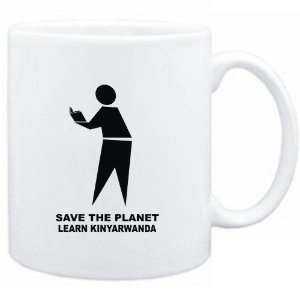 Mug White  save the planet learn Kinyarwanda  Languages  