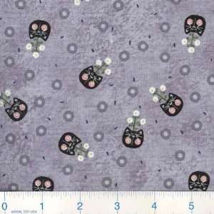  45 Wide Dancing Cats Scattered Kitty Lilac Fabric By The 