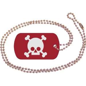 Punk Skull Red Dog Tag with Neck Chain 