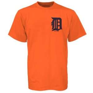  Majestic Detroit Tigers Orange Wordmark Short Sleeve T 