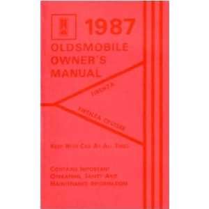    1987 OLDSMOBILE FIRENZA Owners Manual User Guide Automotive