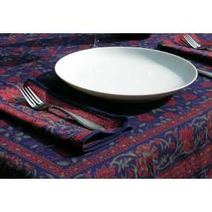 Tilonia Table Linen & Napkin Set for 8   Blue & Red Floral  