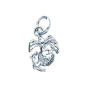  Sterling Silver Marine Corps Emblem Charm Jewelry