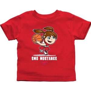   SMU Mustangs Toddler Girls Basketball T Shirt   Red