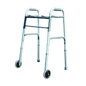  Deluxe 2 Button Folding Walker With 5 Wheels Box of 4 