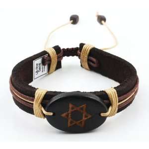    Trendy Celeb Genuine Leather Bracelet   STAR DAVID Jewelry