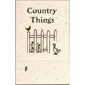  100 Craft Hang Tags say *COUNTRY THINGS* & 100 Cut Strings 